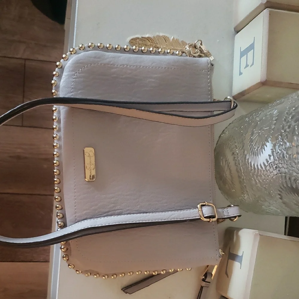 Jessica Simpson Grey/Gold Accent  Bag - Picture 8 of 10